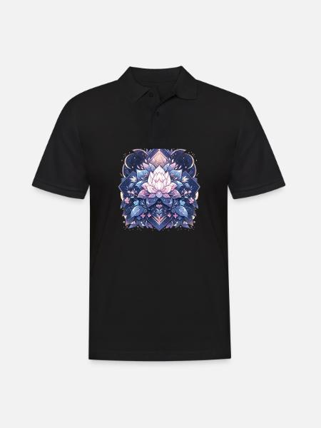 Lotus Blossom - Men's Polo Shirt - black