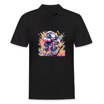 Panda Bicycle Road Bike Panda Bear - Men's Polo Shirt - black - Front - Kai (181cm)
