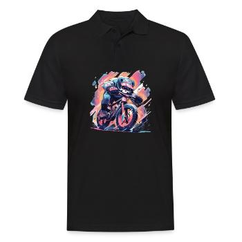 Panda Bicycle Road Bike Panda Bear - Men's Polo Shirt - black - Front - Kai (181cm)