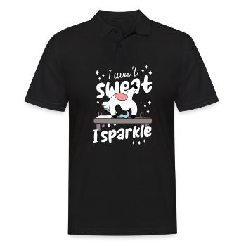 Niedliches Unicron Contrology Pilates Workout - Männer Poloshirt - Schwarz - Vorne - Kai (181cm)