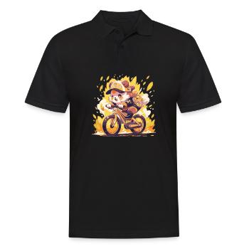 Panda Bicycle Road Bike Panda Bear - Men's Polo Shirt - black - Front - Kai (181cm)