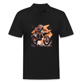 Motocross Dirtbike Motocrossfahrer Biker - Männer Poloshirt - Schwarz - Vorne - Kai (181cm)
