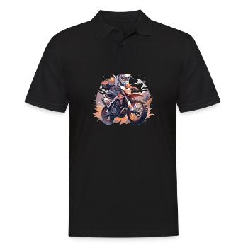 Motocross Sunset Vintage Enduros Enduro - Polo Homme - noir - Devant - Kai (181cm)