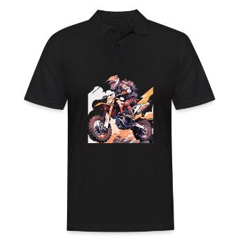 Motocross Dirtbike Motocrossfahrer Biker - Männer Poloshirt - Schwarz - Vorne - Kai (181cm)