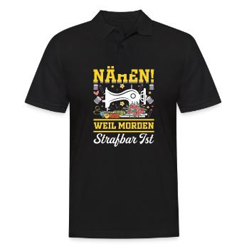 Nähen Weil morden Strafbar ist - Männer Poloshirt - Schwarz - Vorne - Kai (181cm)