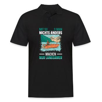 Mit 50 muss man nichts anders machen Nur langsamer - Männer Poloshirt - Schwarz - Vorne - Kai (181cm)