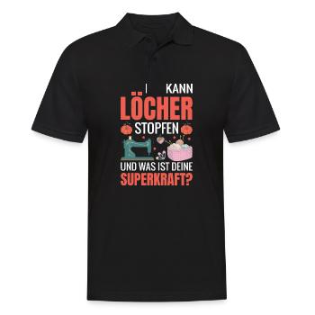Löcher Stopfen Superkraft Nähen - Männer Poloshirt - Schwarz - Vorne - Kai (181cm)