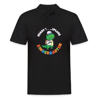 Back To School Day Ready to Explore Kindergarten - Männer Poloshirt - Schwarz - Vorne - Kai (181cm)