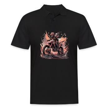 Supermotard Motocross Moto Moto Moto - Polo Homme - noir - Devant - Kai (181cm)