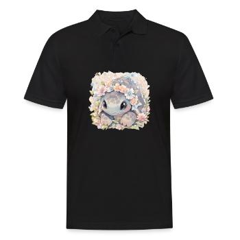 Tortue Lézard Tortue Bébés Tortues - Polo Homme - noir - Devant - Kai (181cm)
