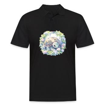 Tortue Lézard Tortue Bébés Tortues - Polo Homme - noir - Devant - Kai (181cm)