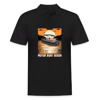 Pontoon Queen Motorboating Boat Parade Motor Boat - Men's Polo Shirt - black - Front - Kai (181cm)