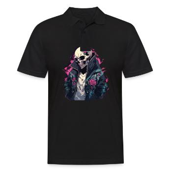 Skull Skull Skulls Skull Skeleton - Men's Polo Shirt - black - Front - Kai (181cm)