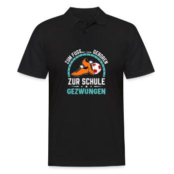 Zum Fussball geboren zur Schule gezwungen Schüler - Männer Poloshirt - Schwarz - Vorne - Kai (181cm)
