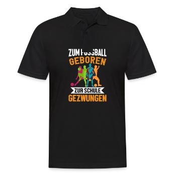 Fussball Schule Schüler Kind - Männer Poloshirt - Schwarz - Vorne - Kai (181cm)