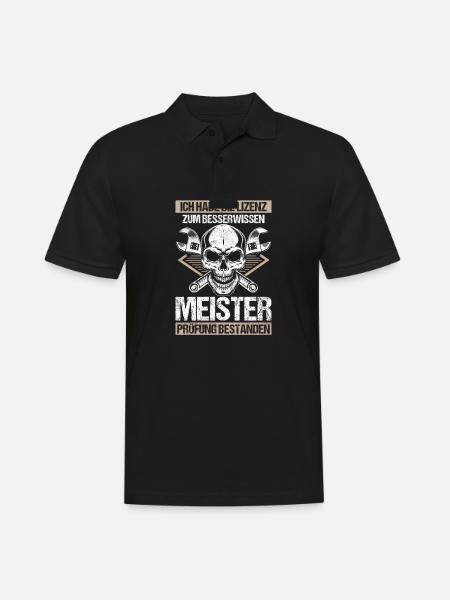 Meisterprüfung Geschenkidee Lizenz - Männer Poloshirt - Schwarz