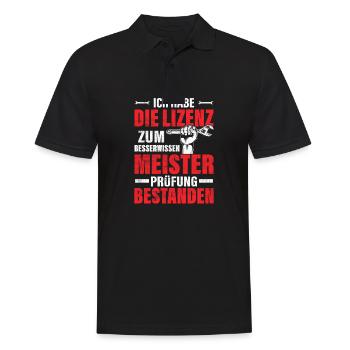 Meisterprüfung bestanden Besserwissen - Männer Poloshirt - Schwarz - Vorne - Kai (181cm)