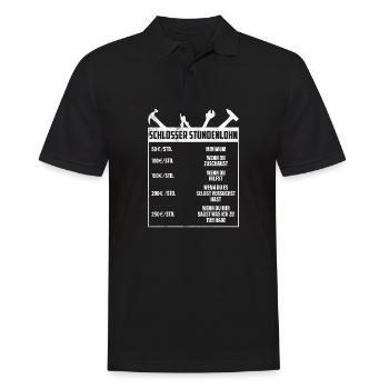 Schlosser Stundenlohn Geschenkidee - Männer Poloshirt - Schwarz - Vorne - Kai (181cm)