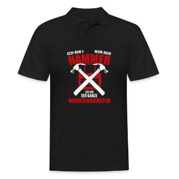 Werkzeugkasten Hammer Handwerker Baustelle - Männer Poloshirt - Schwarz - Vorne - Kai (181cm)