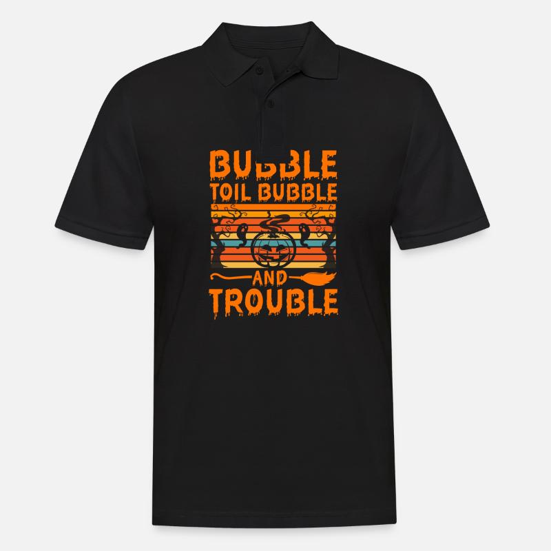 Halloween Bubble trouble - Männer Poloshirt - Schwarz