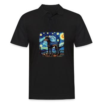 Australian Kelpie Van gogh starry night - Männer Poloshirt - Schwarz - Vorne - Kai (181cm)