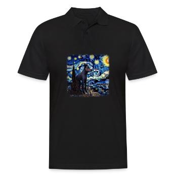Australian Kelpie Van gogh starry night - Männer Poloshirt - Schwarz - Vorne - Kai (181cm)