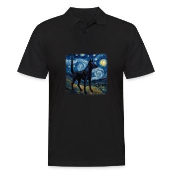 Australian Kelpie Van gogh starry night - Männer Poloshirt - Schwarz - Vorne - Kai (181cm)