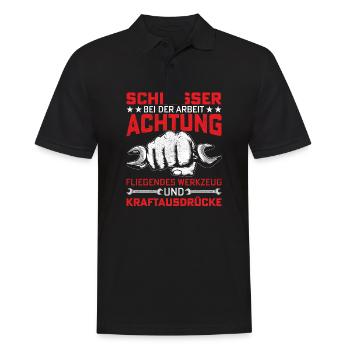 Werkzeug Schlosser Geschenkidee - Männer Poloshirt - Schwarz - Vorne - Kai (181cm)