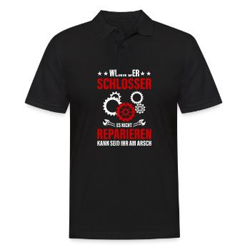 Schlosser Geschenkidee reparieren - Männer Poloshirt - Schwarz - Vorne - Kai (181cm)