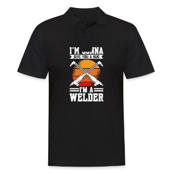 I'm going to Give You A Hug I'm A Welder - Men's Polo Shirt - black - Front - Kai (181cm)