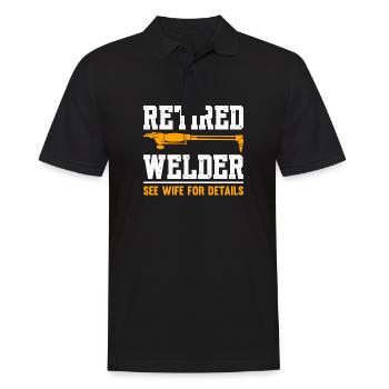 Retired Welder See Wife For Details - Men's Polo Shirt - black - Front - Kai (181cm)