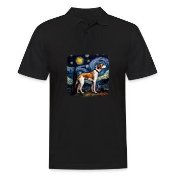 American Foxhound Van gogh starry night - Männer Poloshirt - Schwarz - Vorne - Kai (181cm)