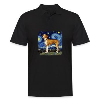 American Foxhound Van gogh starry night - Männer Poloshirt - Schwarz - Vorne - Kai (181cm)