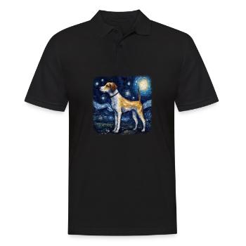 American Foxhound Van gogh starry night - Men's Polo Shirt - black - Front - Kai (181cm)