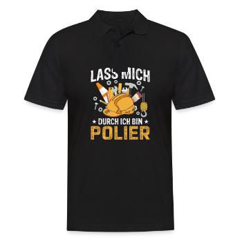 Lass mich durch ich bin Polier Geschenkidee - Männer Poloshirt - Schwarz - Vorne - Kai (181cm)
