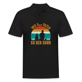 Wie der Vater so der Sohn Angeln - Männer Poloshirt - Schwarz - Vorne - Kai (181cm)