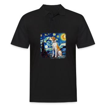 Beagle Van gogh starry night - Men's Polo Shirt - black - Front - Kai (181cm)
