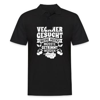 Veganer gesucht Anti Veganer lustig - Männer Poloshirt - Schwarz - Vorne - Kai (181cm)