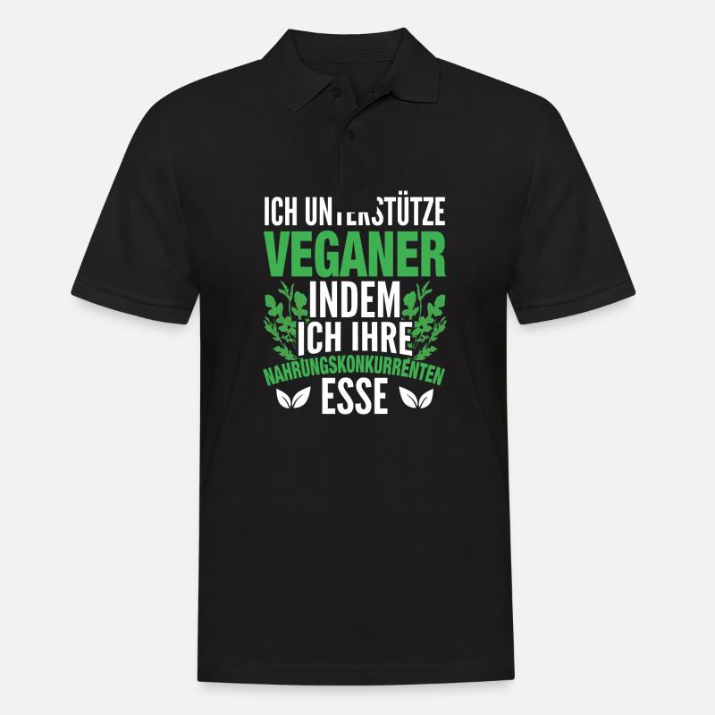 Veganer Vegetarier Essen Fleisch - Männer Poloshirt - Schwarz