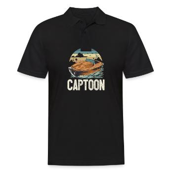 Captoon Captain Papa Pontoon King Father's Day - Men's Polo Shirt - black - Front - Kai (181cm)