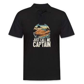 Appelez-moi simplement Captain Pontoon King Motorboating - Polo Homme - noir - Devant - Kai (181cm)