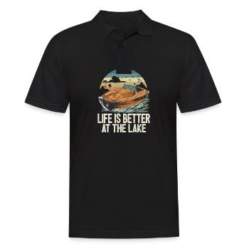 Life Is Better At The Lake Motorboat Owner - Männer Poloshirt - Schwarz - Vorne - Kai (181cm)