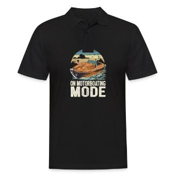 On Motorboating Mode Pontoon Captain Lake Life - Men's Polo Shirt - black - Front - Kai (181cm)