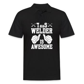 This Welder Is Awesome - Men's Polo Shirt - black - Front - Kai (181cm)