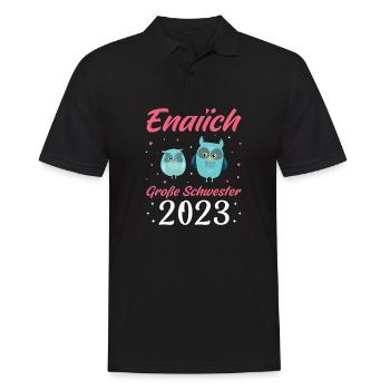 Große Schwester 2023 Geschenk - Männer Poloshirt - Schwarz - Vorne - Kai (181cm)