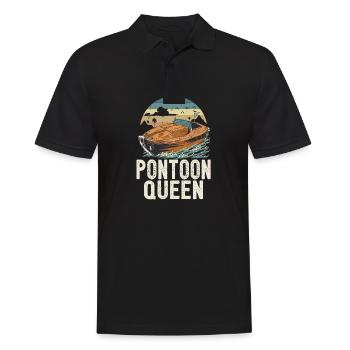 Pontoon Queen Motorboating Princess Pontooning - Men's Polo Shirt - black - Front - Kai (181cm)