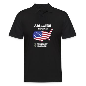 Amérique Pays à destination Voyage Drapeau américain États-Unis - Polo Homme - noir - Devant - Kai (181cm)