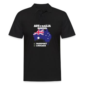 Australia Bound Country Travel Australian Flag - Männer Poloshirt - Schwarz - Vorne - Kai (181cm)