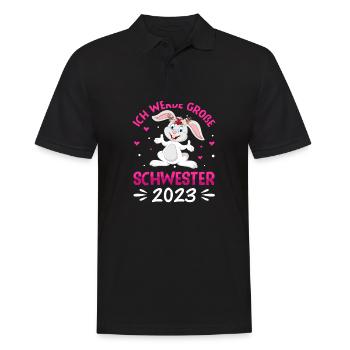 Ich werde große Schwester 2023 - Männer Poloshirt - Schwarz - Vorne - Kai (181cm)