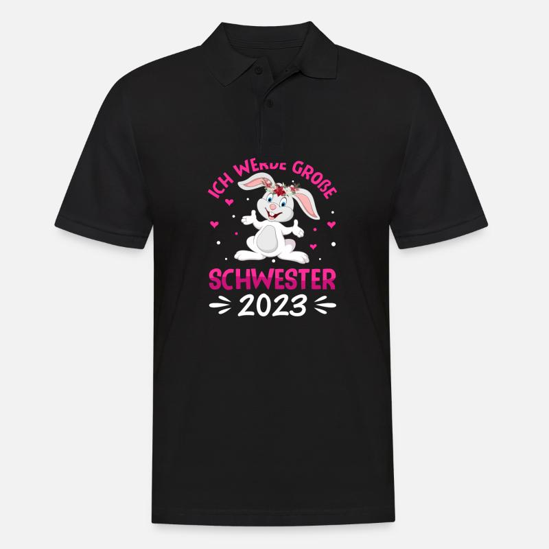 Ich werde große Schwester 2023 - Männer Poloshirt - Schwarz